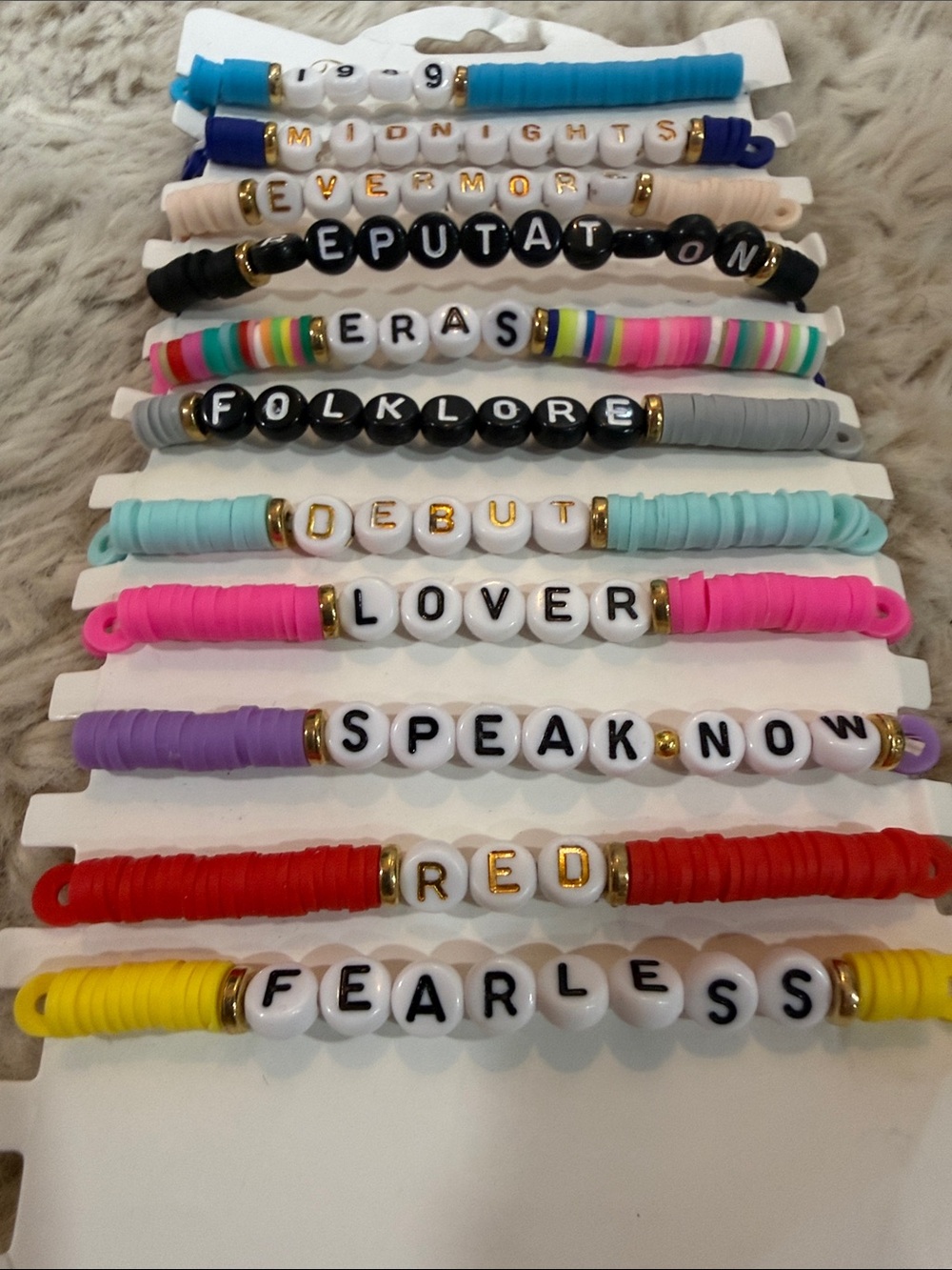 (New) Taylor Swift Swifty Song Name Bracelets 11 total / eras / 1989 / red / lot